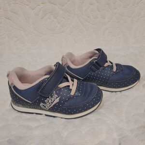 Oshkosh Bgosh Lu Retro Jogger Shoes Navy Light Pink Silver Girls Size 9M